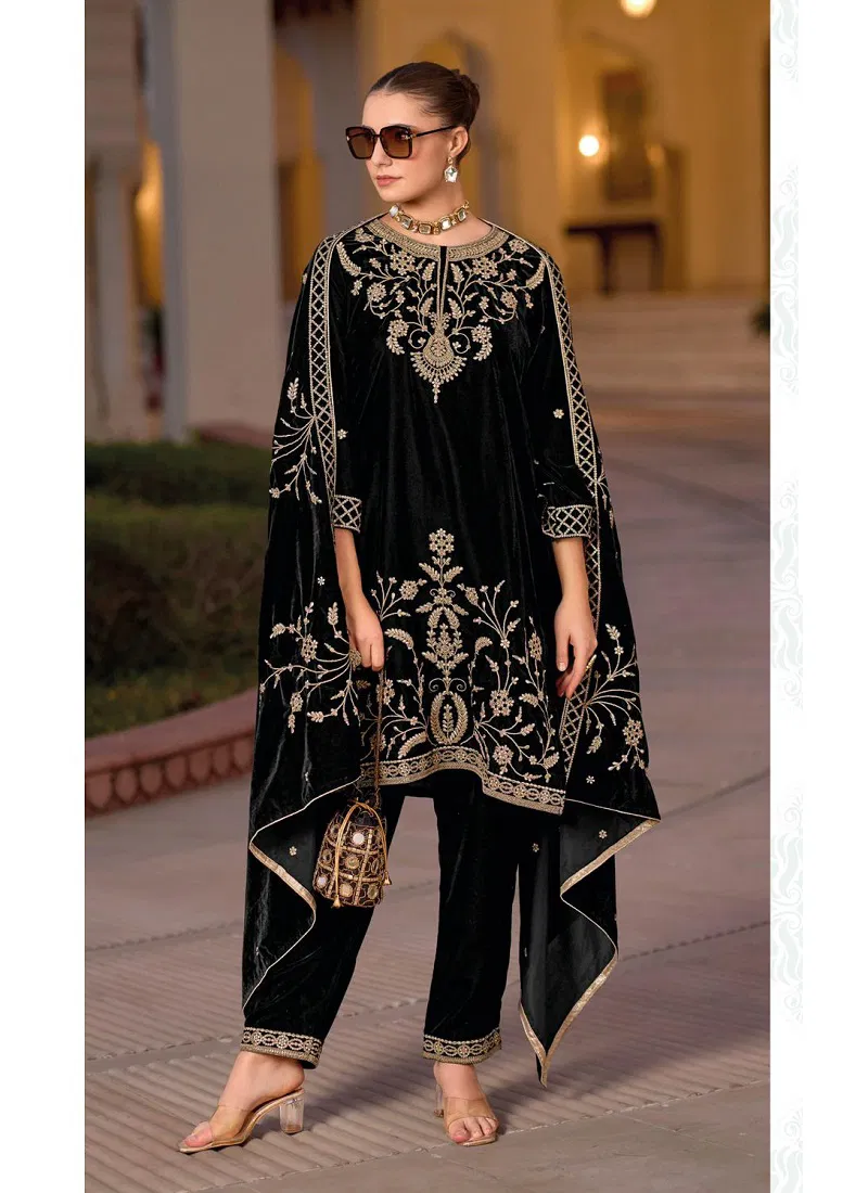 Mariab D 32219 By Deepsy Velvet Embroidered Pakistani Suits Wholesale Online Catalog